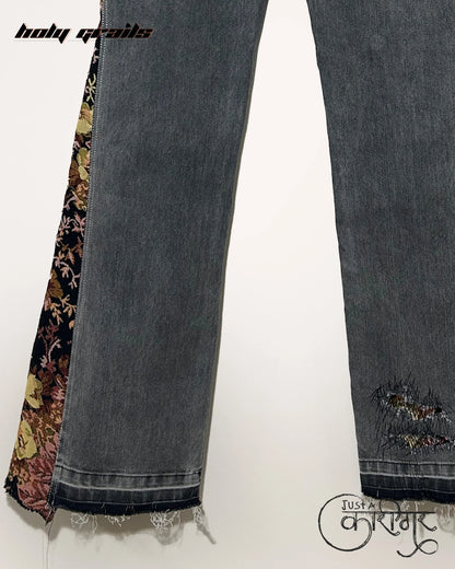Just A Floral Black Denim Jeans HG x Just A Karigar