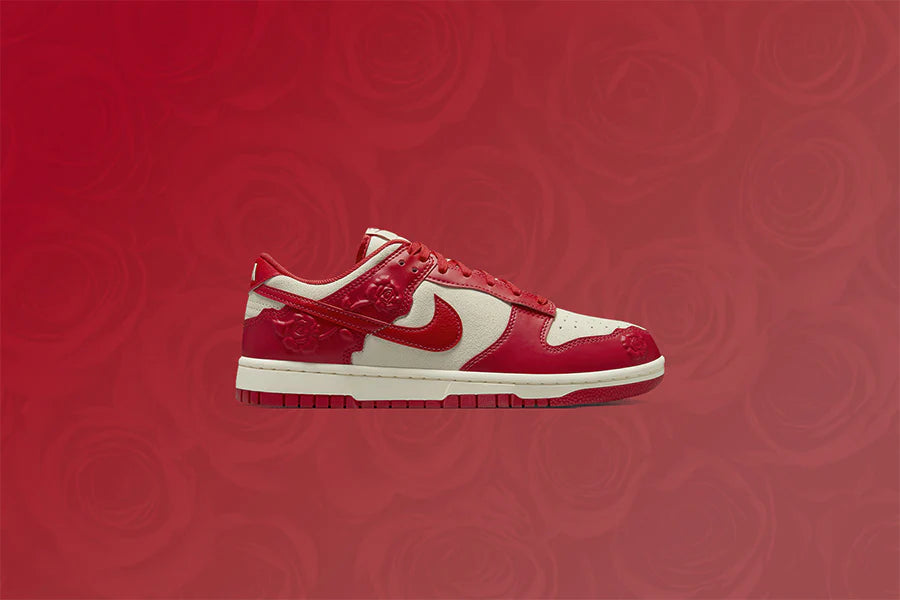 Womens Dunk Low Red Roses Coconut Milk University Red Pale Ivory