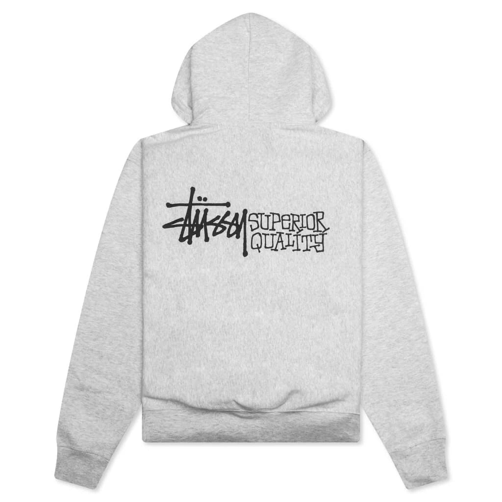 Superior Quality Zip Hoodie Ash Heather
