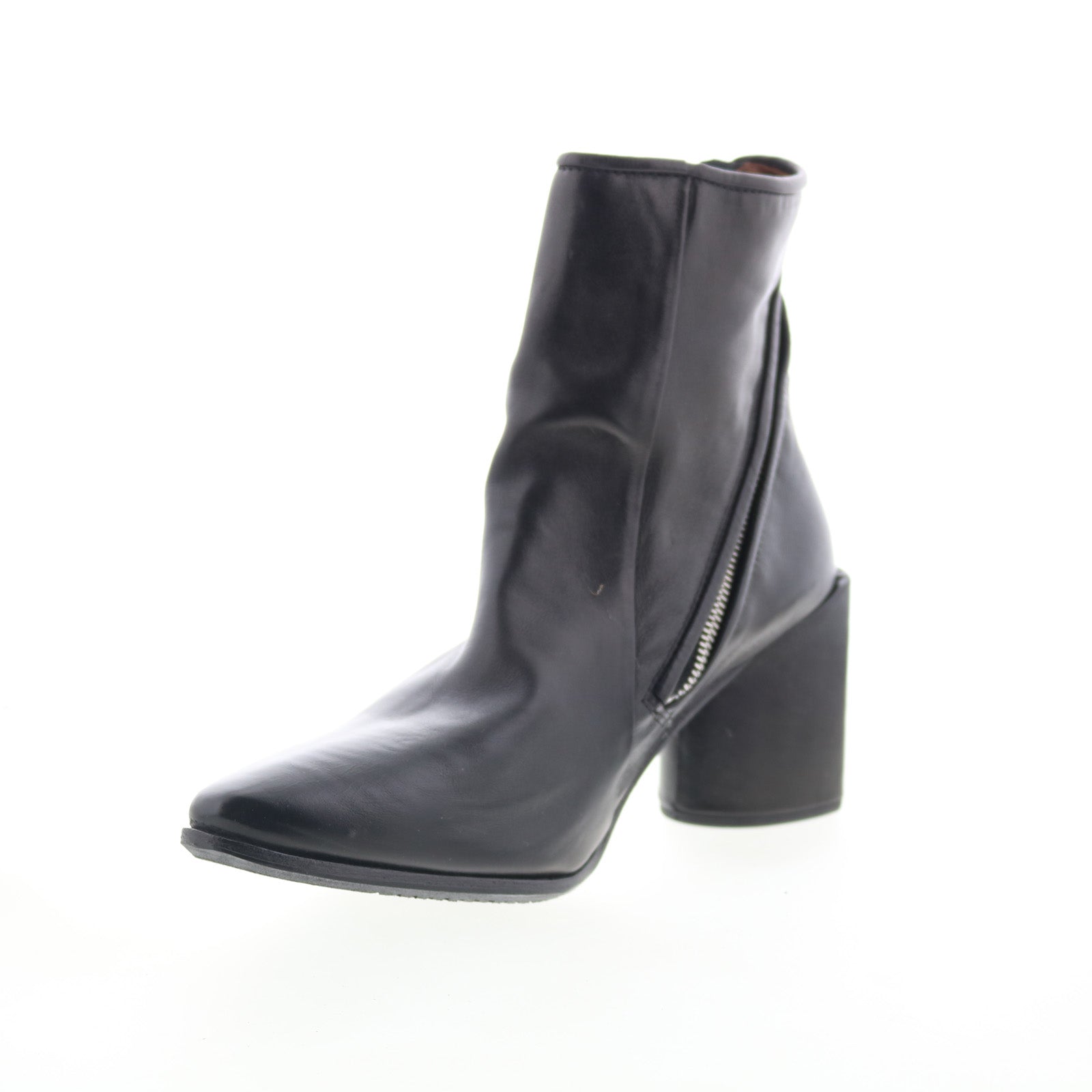 Earl Womens Black Leather Zipper Ankle & Booties Boots