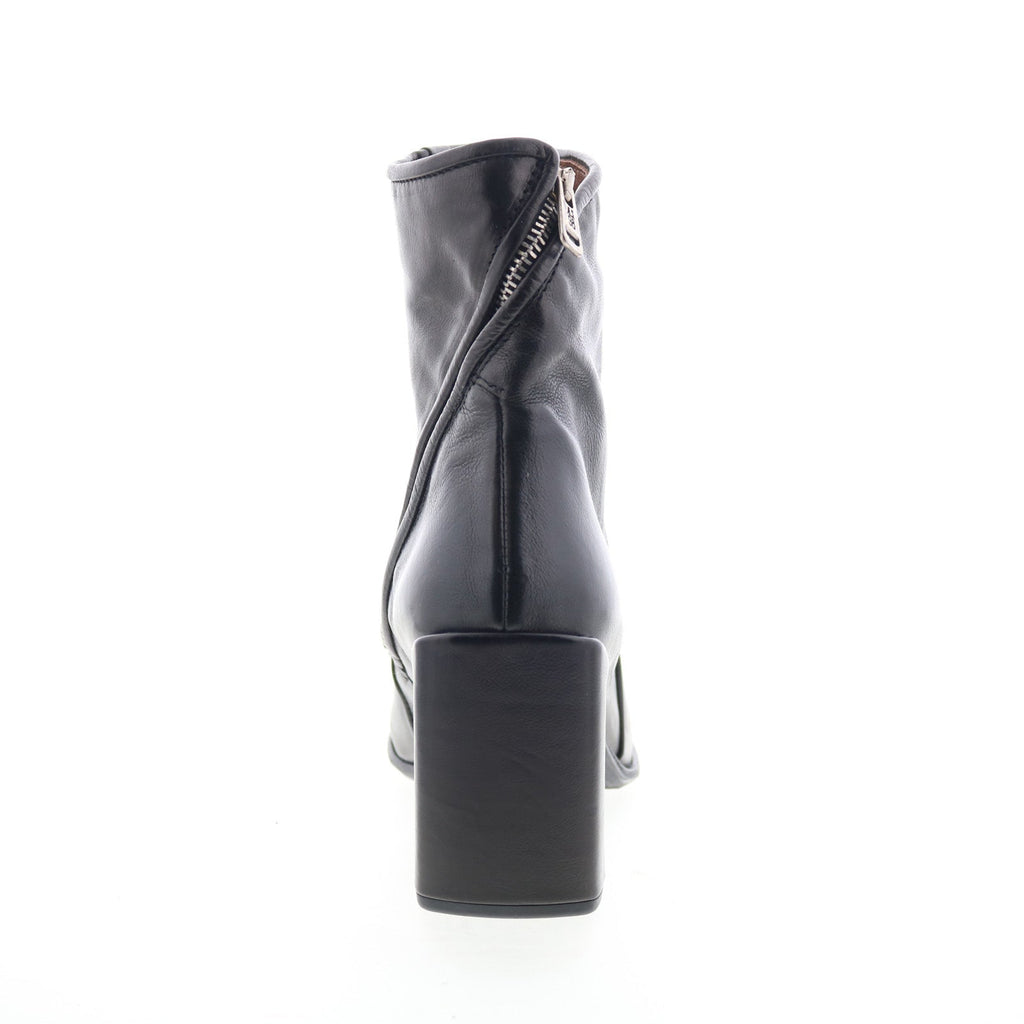 Earl Womens Black Leather Zipper Ankle & Booties Boots