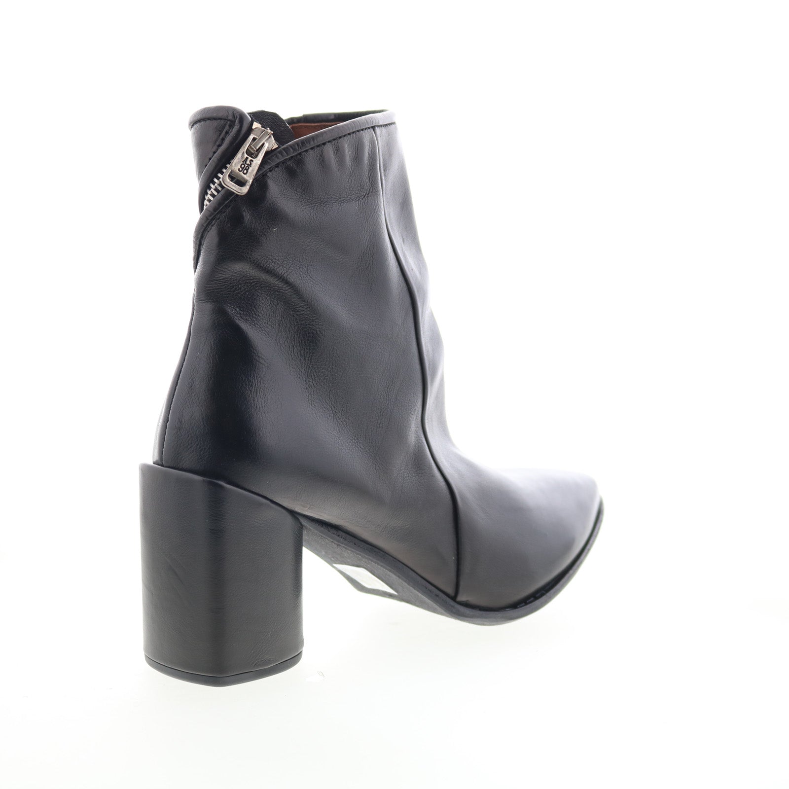 Earl Womens Black Leather Zipper Ankle & Booties Boots