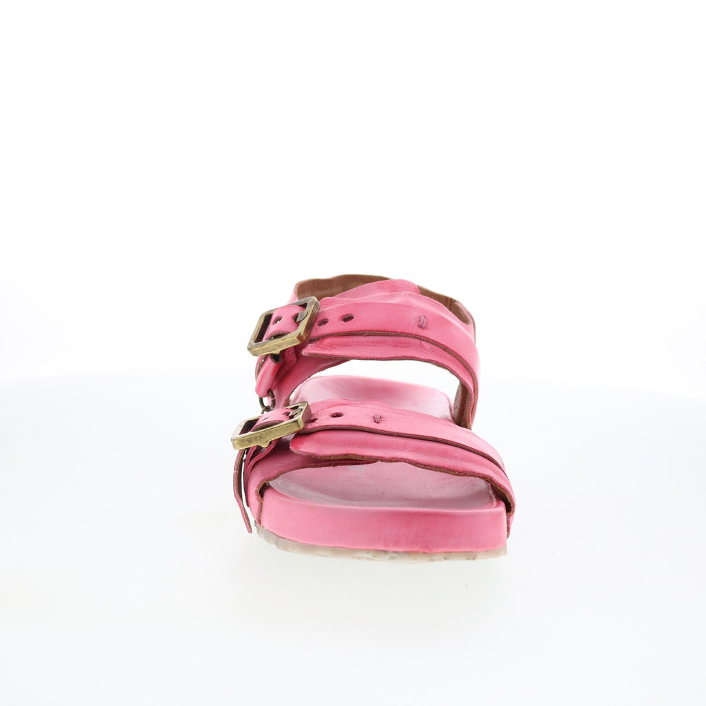 Eastman Womens Pink Leather Hook & Loop Strap Sandals Shoes
