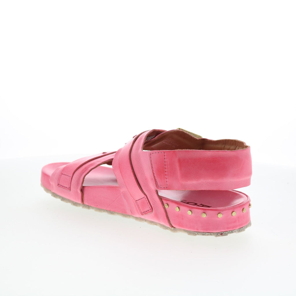 Eastman Womens Pink Leather Hook & Loop Strap Sandals Shoes