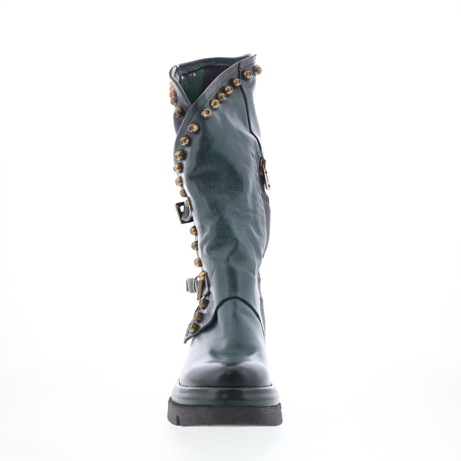 Easton Womens Green Leather Zipper Casual Dress Boots