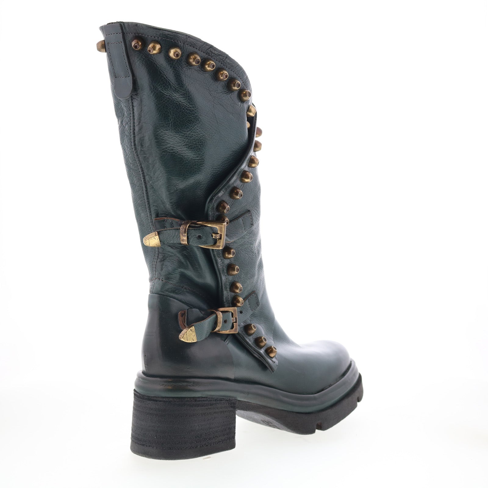 Easton Womens Green Leather Zipper Casual Dress Boots