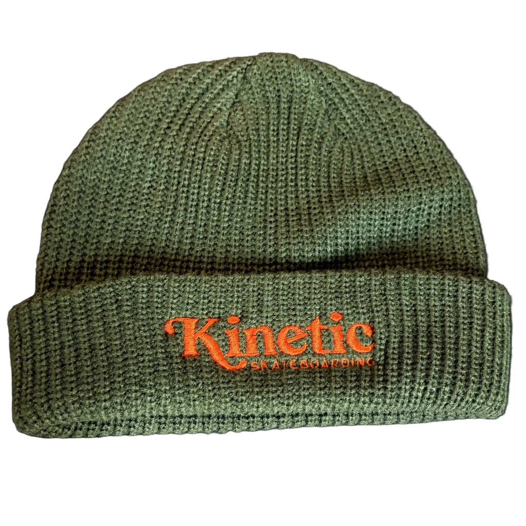 Kinetic Logo Cuff Beanie Green Orange