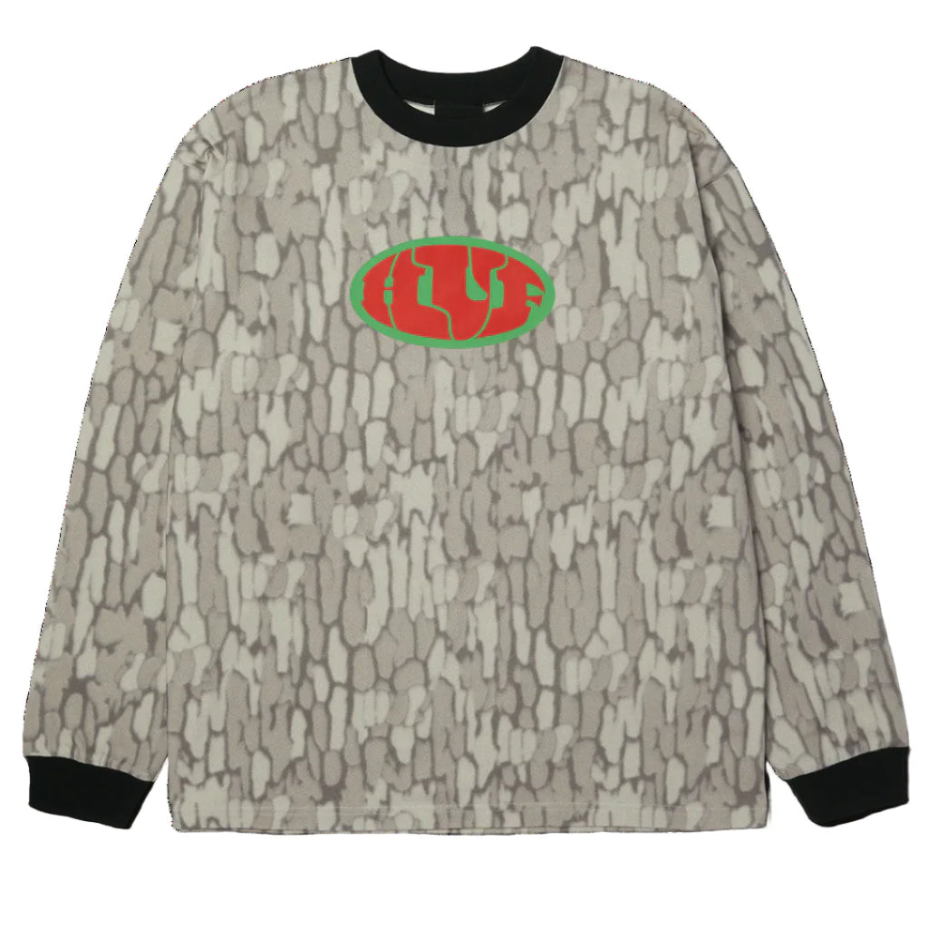 Huf Warped Camo Long Sleeve T Shirt Knit Top