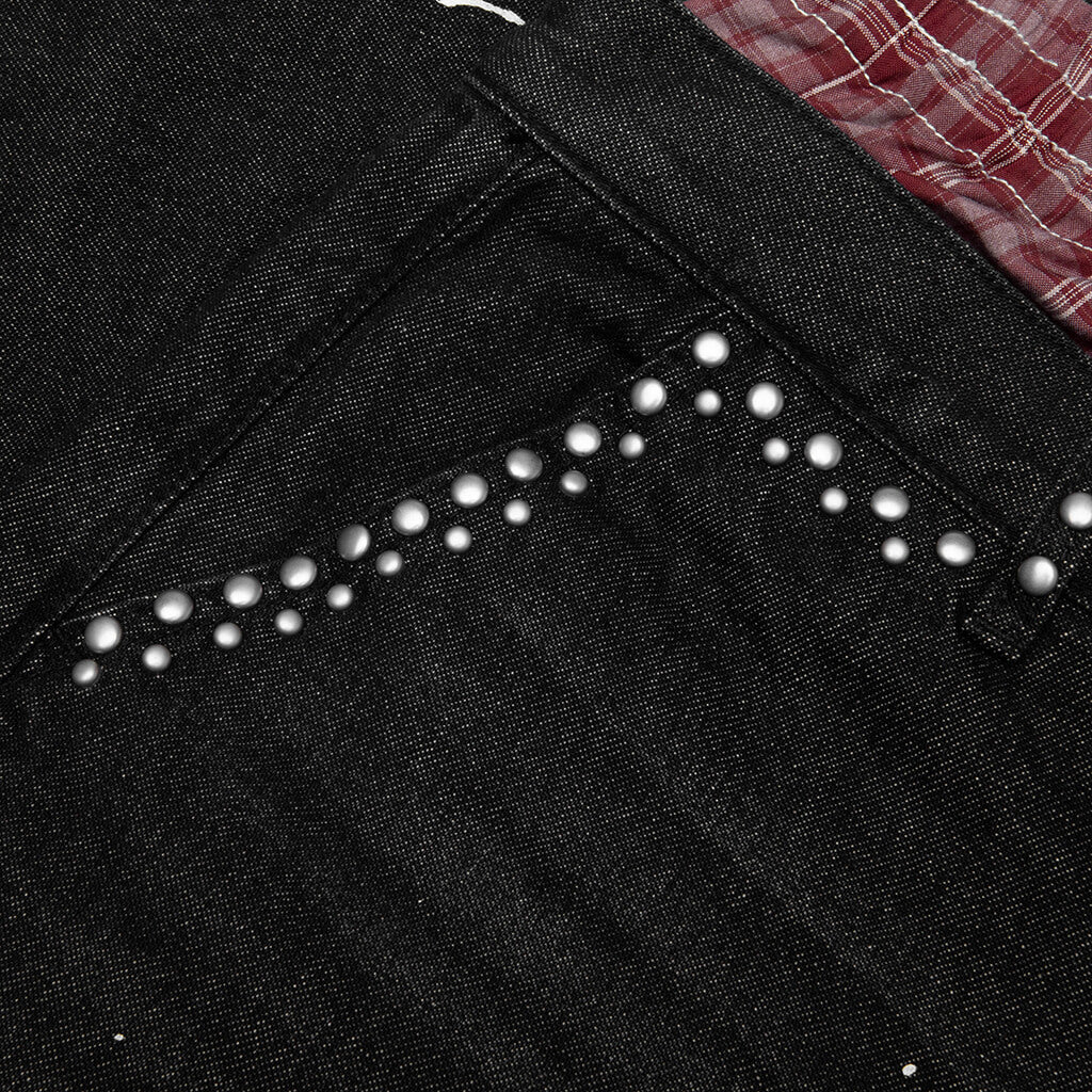 Paint Boxer Denim Shorts Black