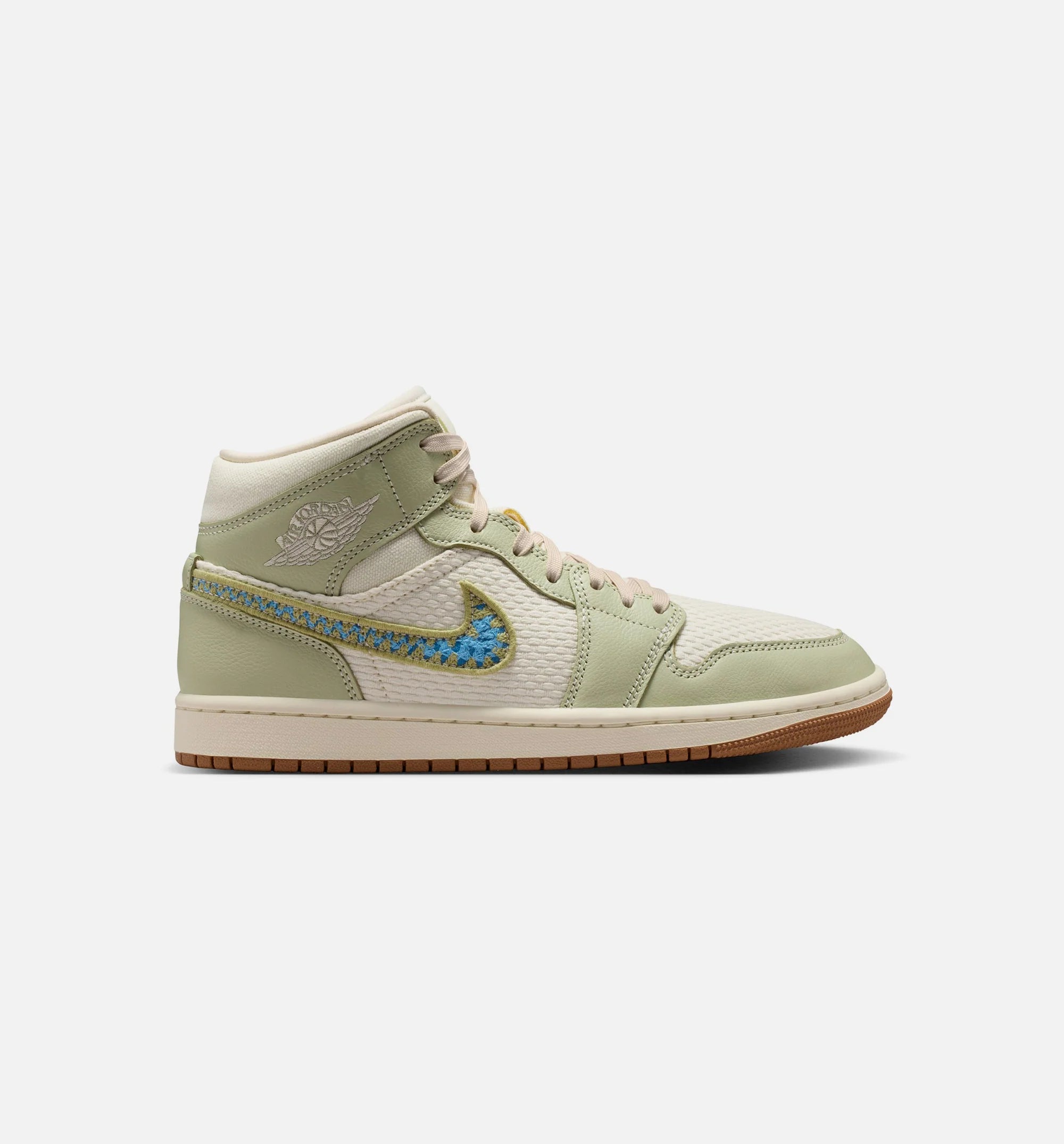 Air Jordan 1 Mid SE Womens Lifestyle Shoe Olive Aura Pearl White Lawn