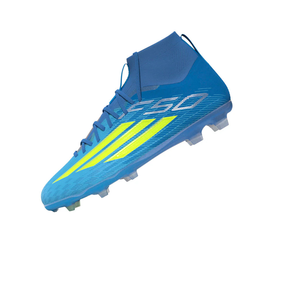 adidas F50 Elite Mid Cut FG Firm Ground Youth Soccer Cleats Blue Yellow Aqua
