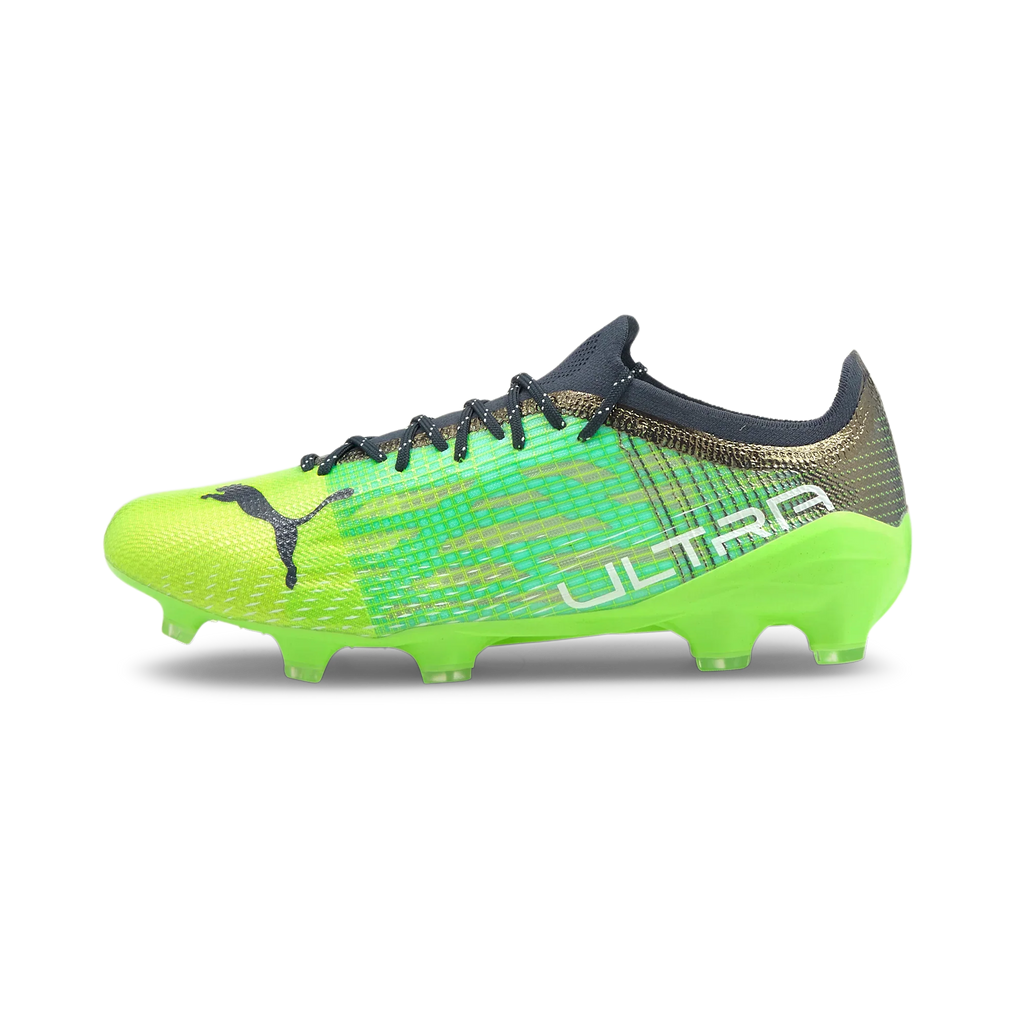 PUMA Ultra 13 FG AG Firm Soccer Shoes Green Glare Elektro Aqua Spellbound