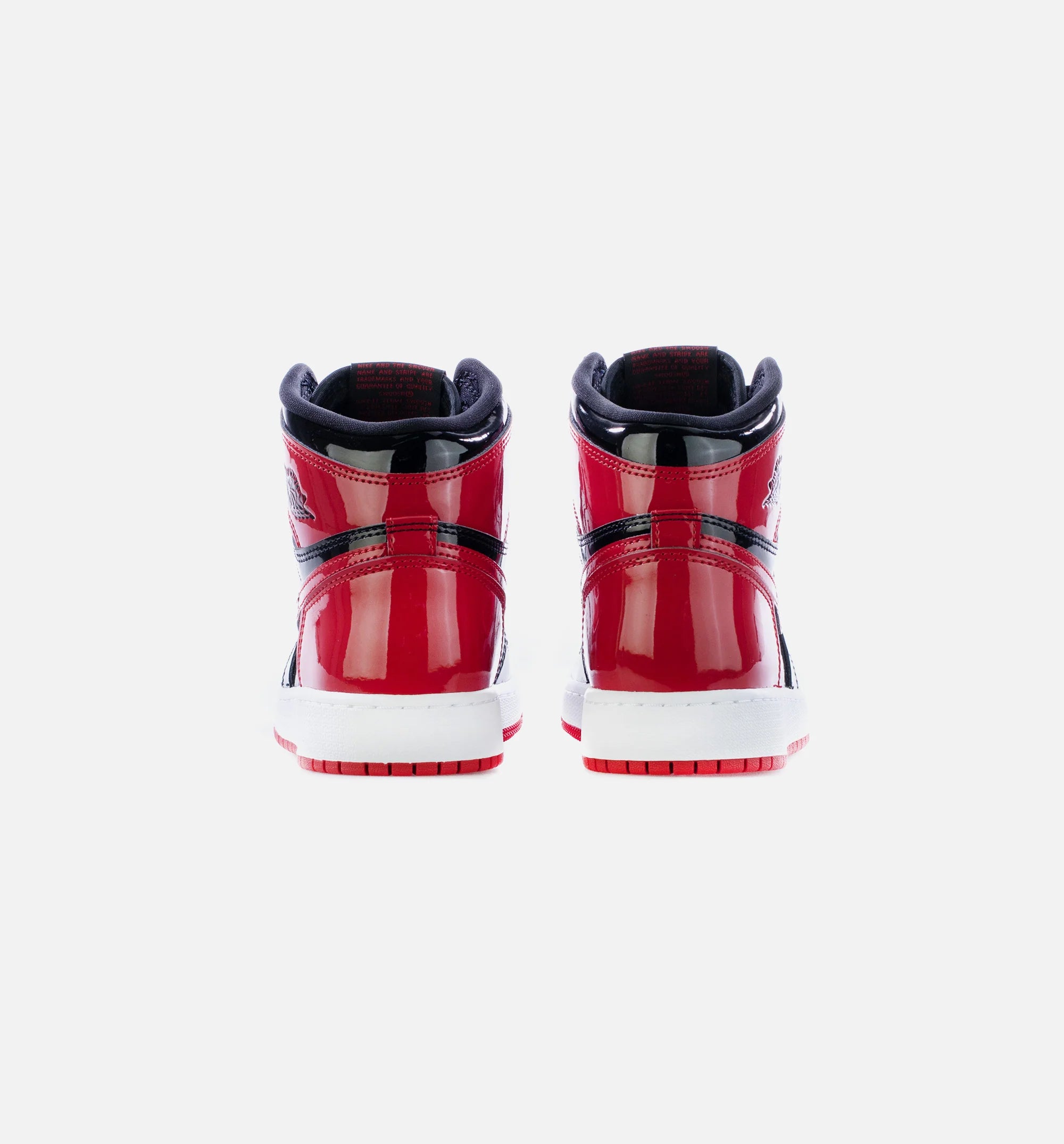 Air Jordan 1 High OG Patent Bred Grade School Lifestyle Shoe Black White Varsity Red Limit One Per Customer