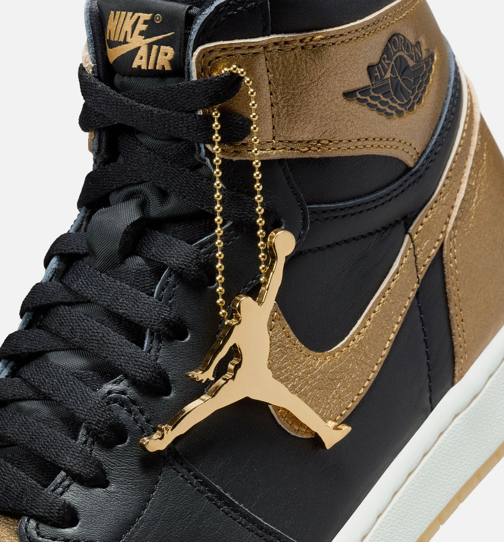 Air Jordan 1 Retro High OG Black and Gold Mens Lifestyle Shoe Black Metallic Gold Sail