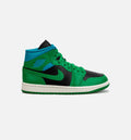 Air Jordan 1 Retro Mid Womens Lifestyle Shoe Green Blue