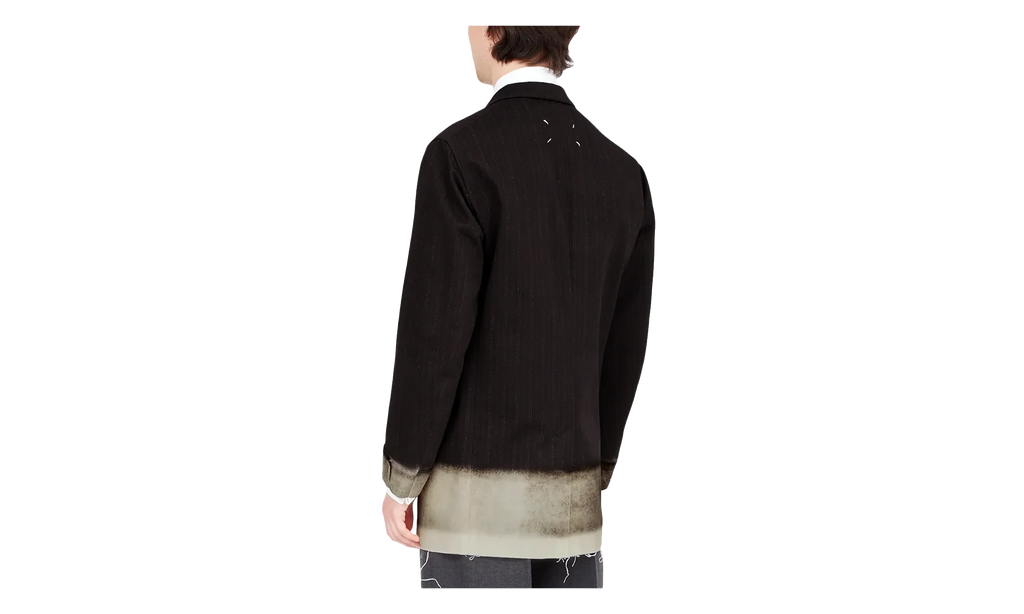 Pinstriped Trompe L'oeil Blazer with Gradient Hem "Black" S50BN0524M35012001S