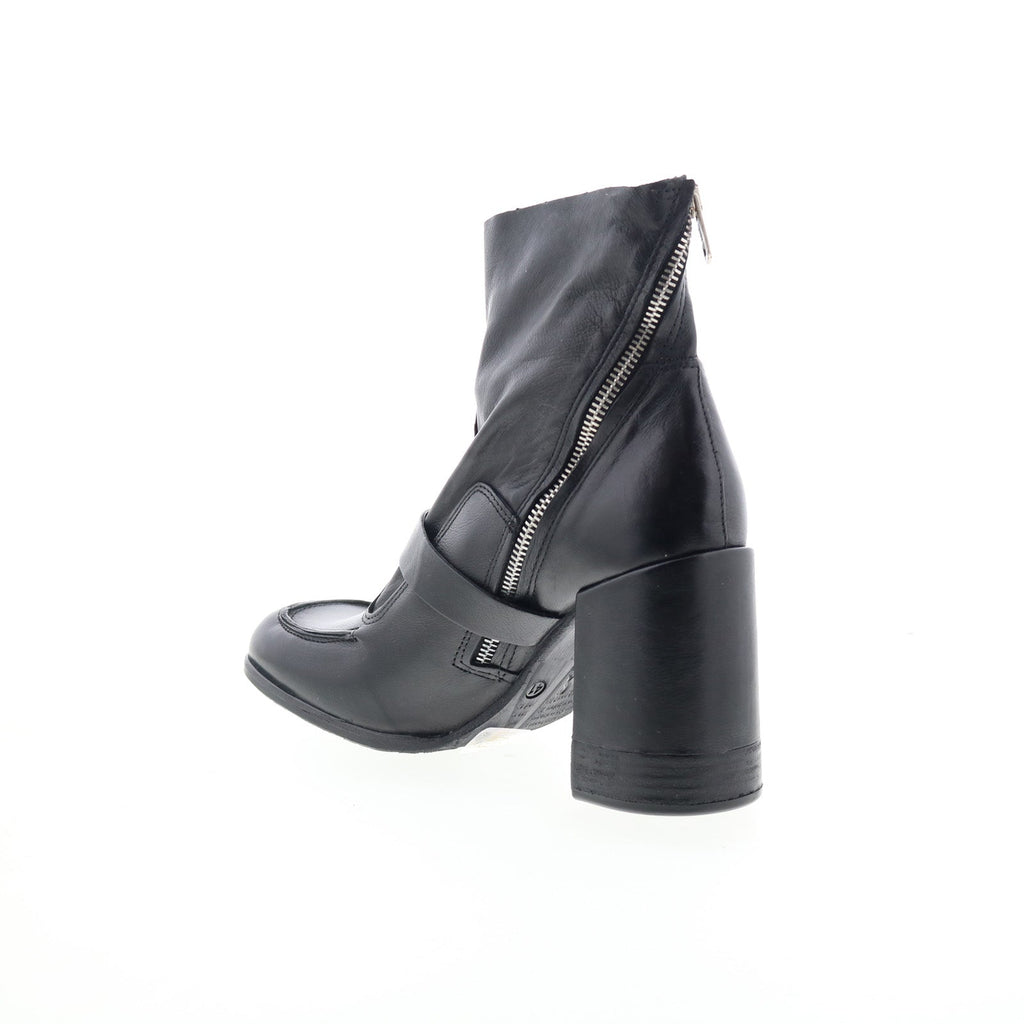 Eddie Womens Black Leather Zipper Casual Dress Boots