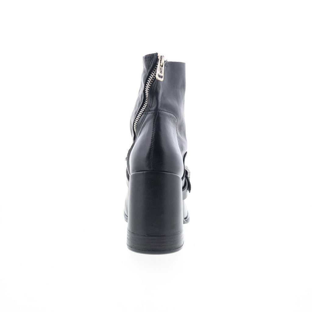 Eddie Womens Black Leather Zipper Casual Dress Boots