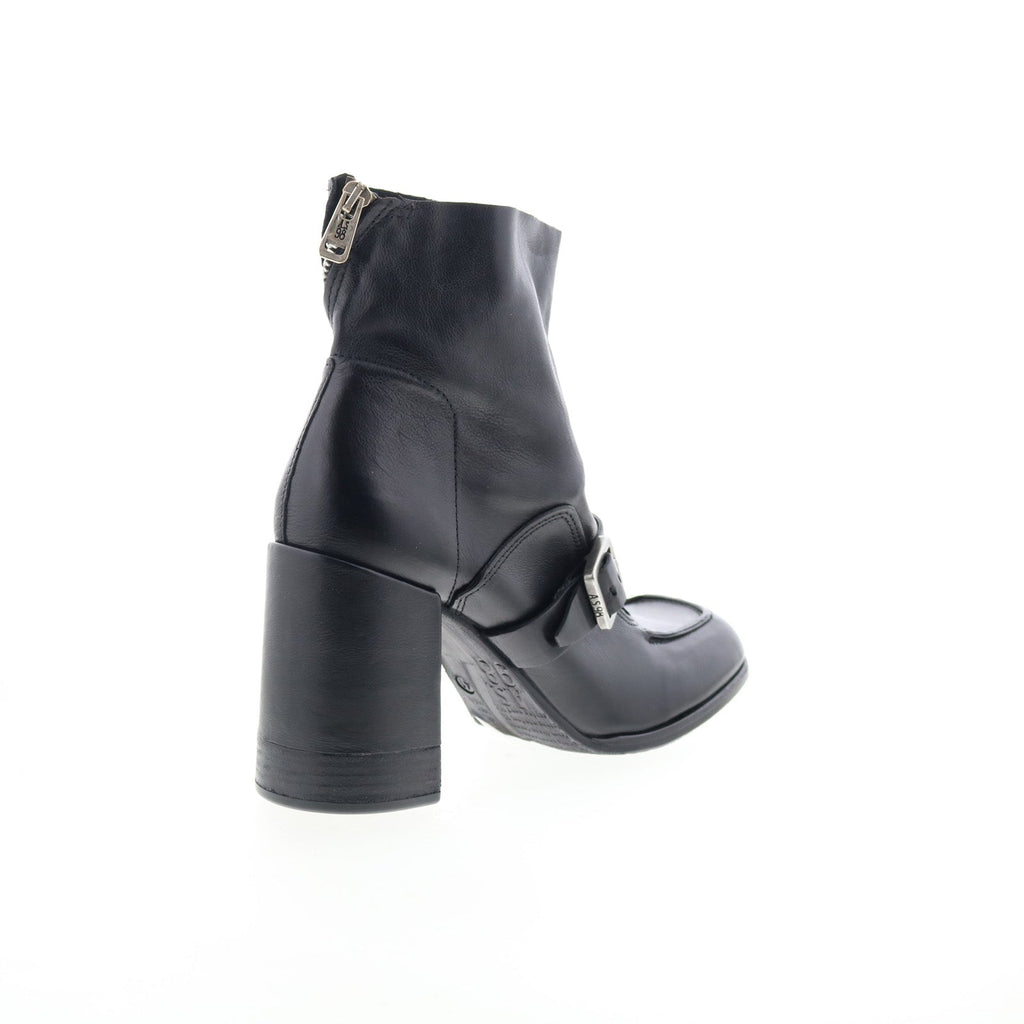 Eddie Womens Black Leather Zipper Casual Dress Boots