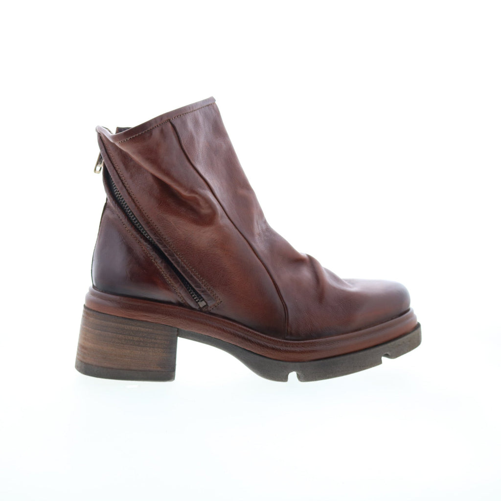 Edgar Womens Brown Leather Zipper Casual Dress Boots