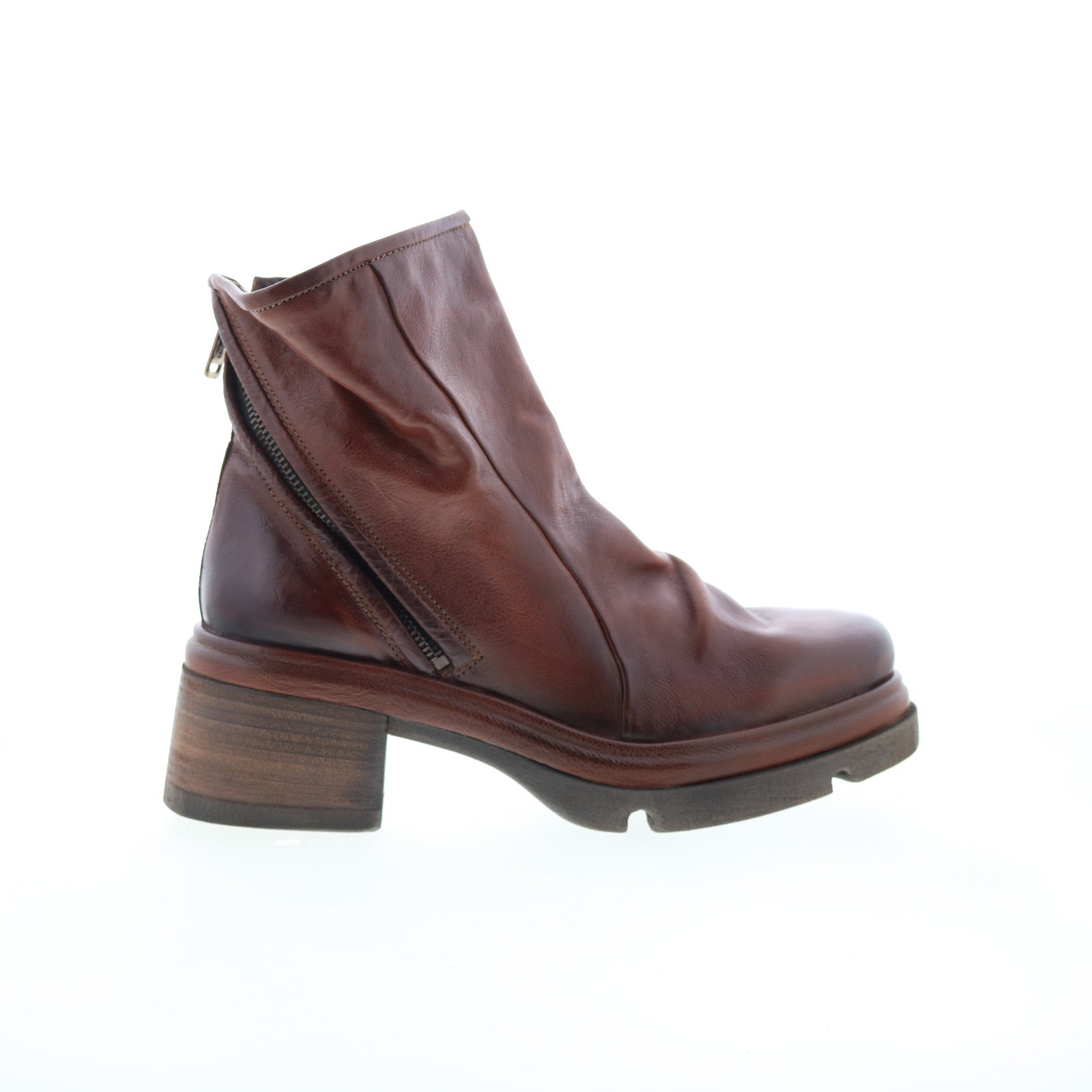 Edgar Womens Brown Leather Zipper Casual Dress Boots