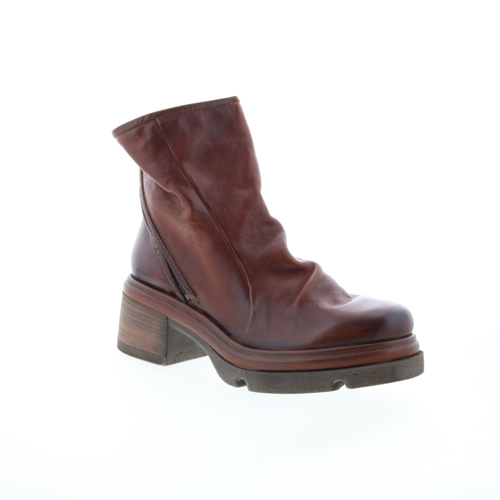 Edgar Womens Brown Leather Zipper Casual Dress Boots