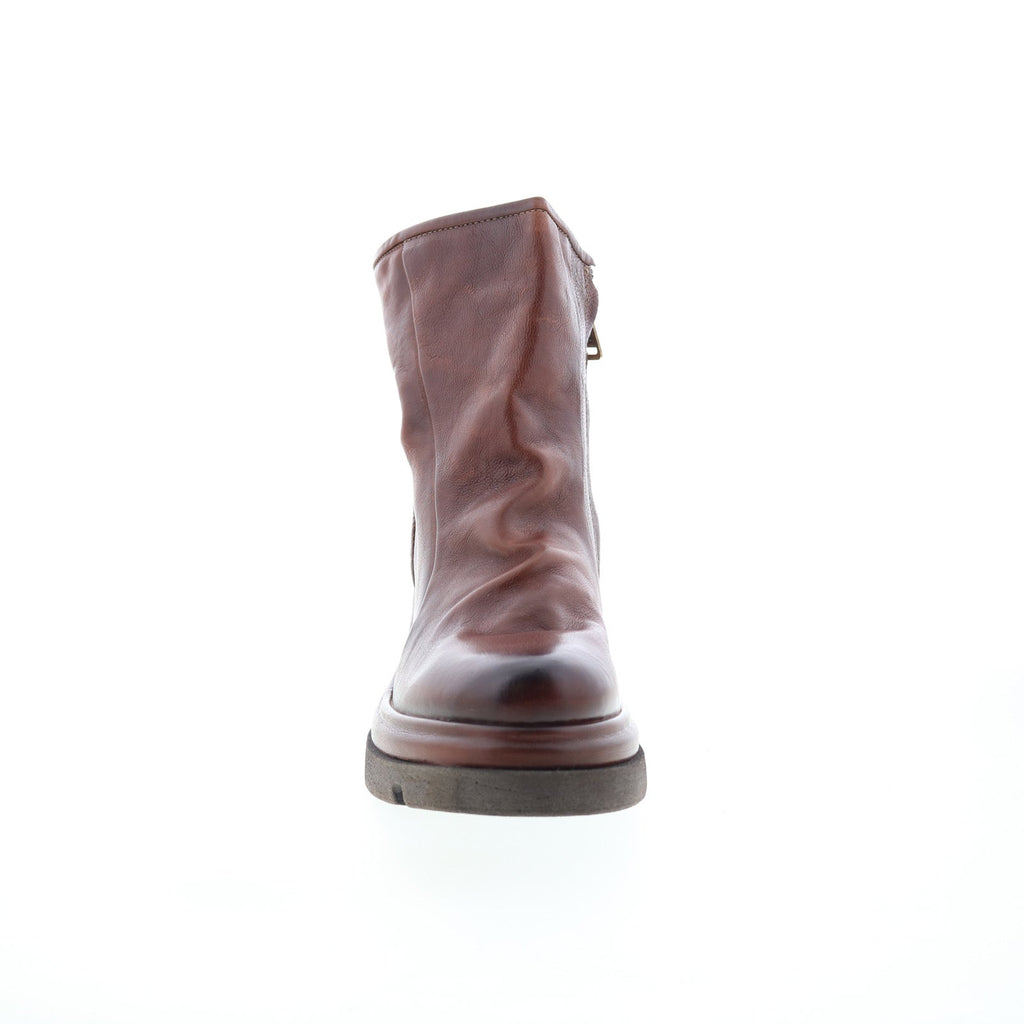 Edgar Womens Brown Leather Zipper Casual Dress Boots