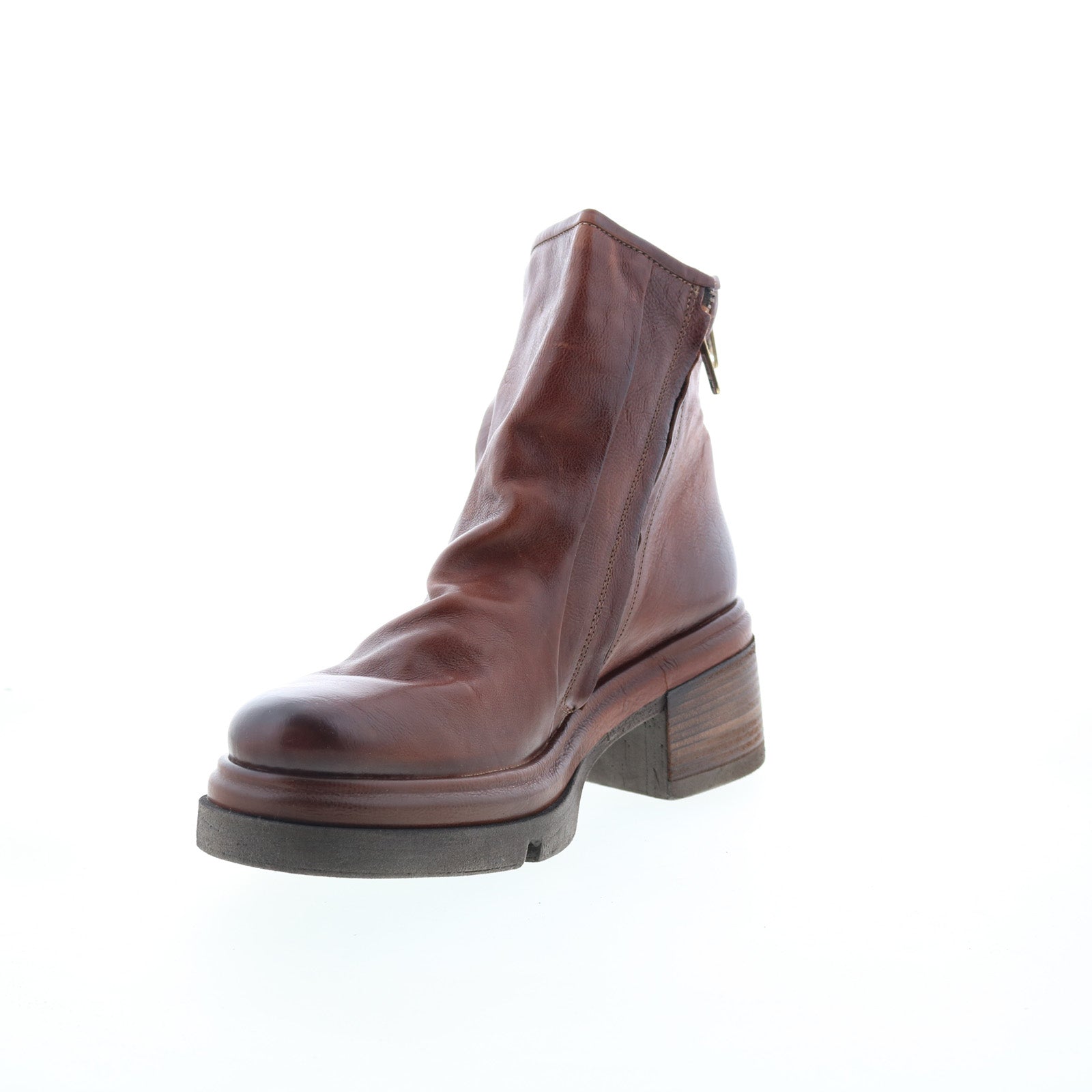 Edgar Womens Brown Leather Zipper Casual Dress Boots