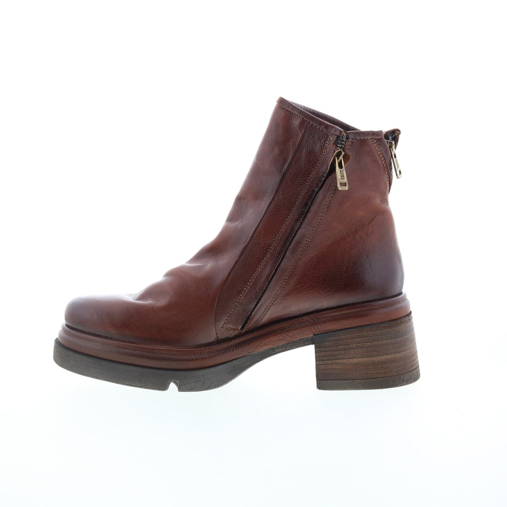 Edgar Womens Brown Leather Zipper Casual Dress Boots
