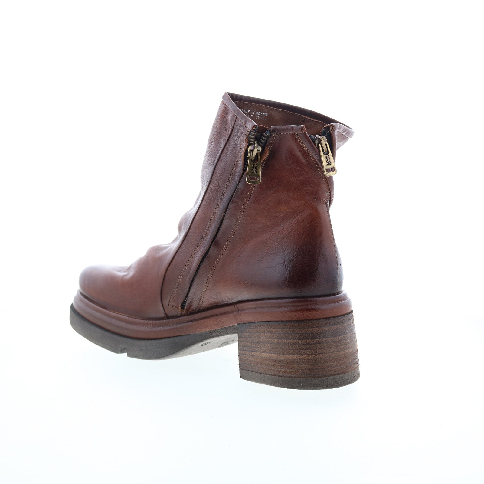 Edgar Womens Brown Leather Zipper Casual Dress Boots