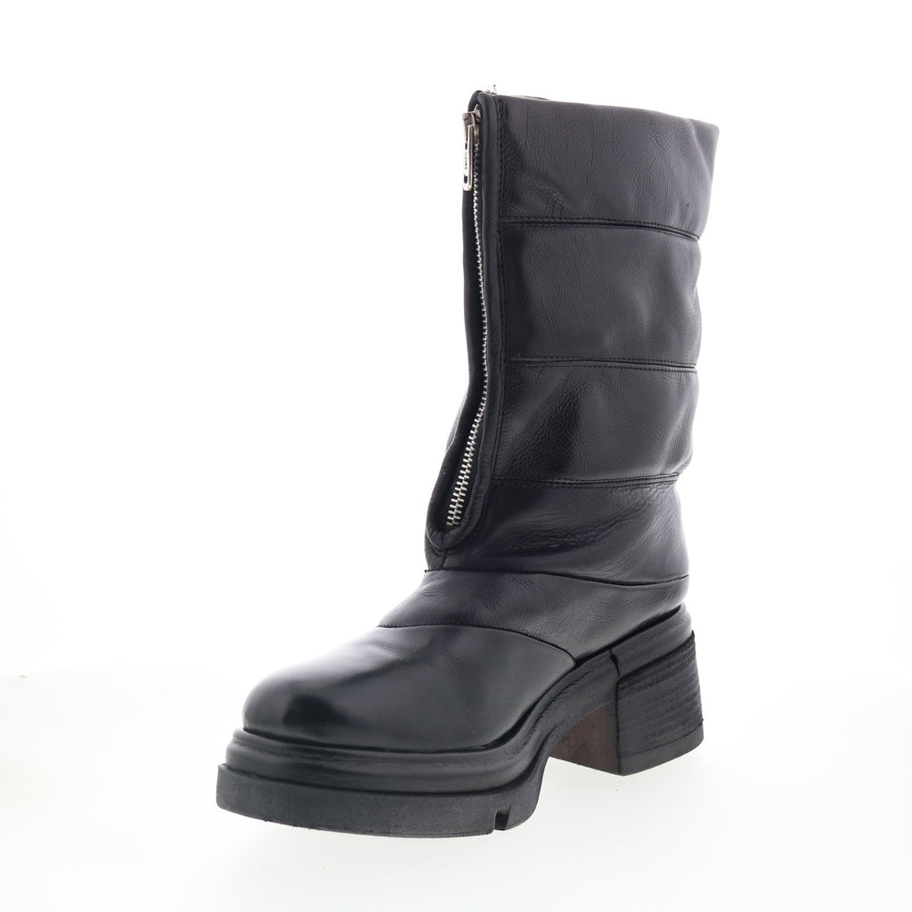 Edwin Womens Black Leather Zipper Casual Dress Boots