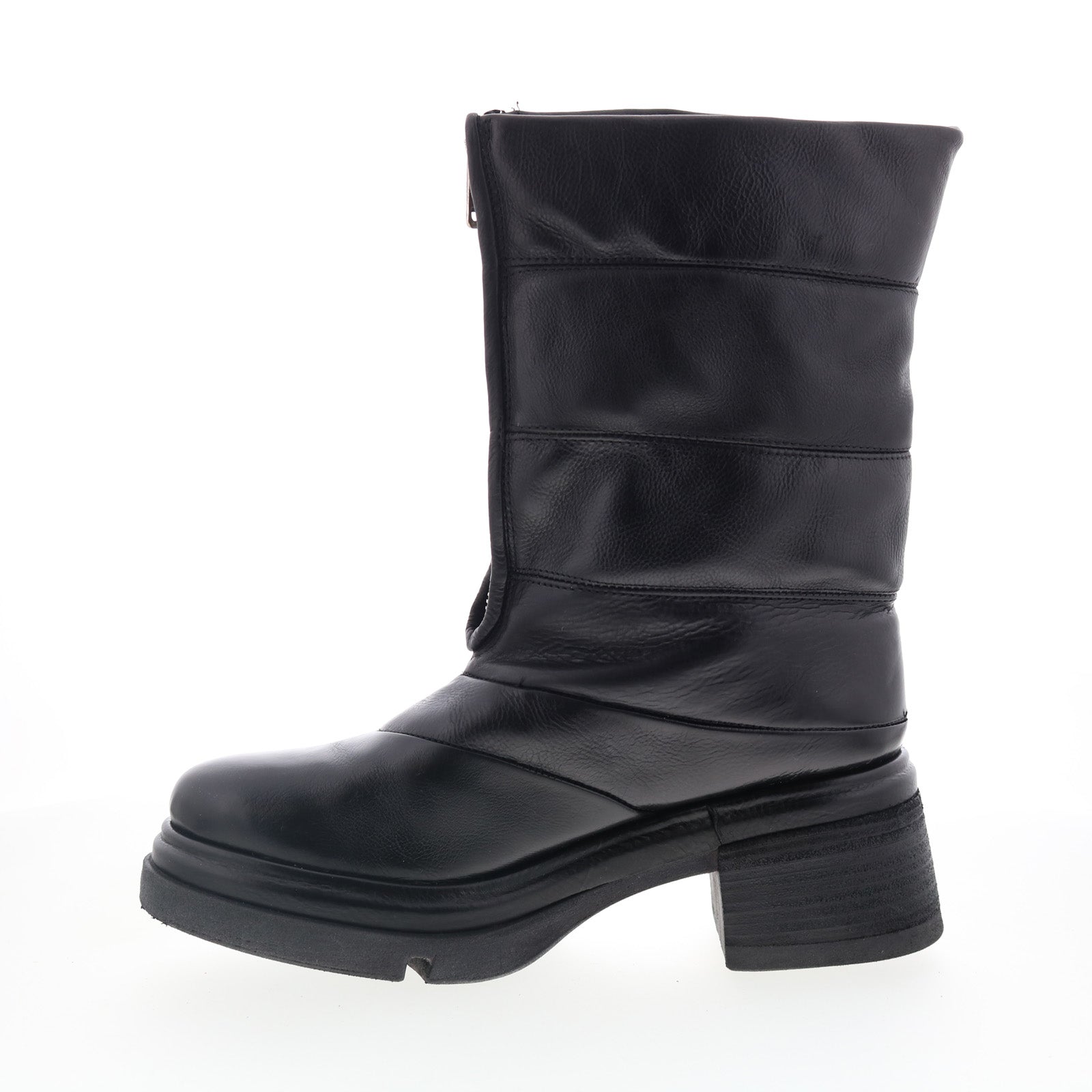 Edwin Womens Black Leather Zipper Casual Dress Boots