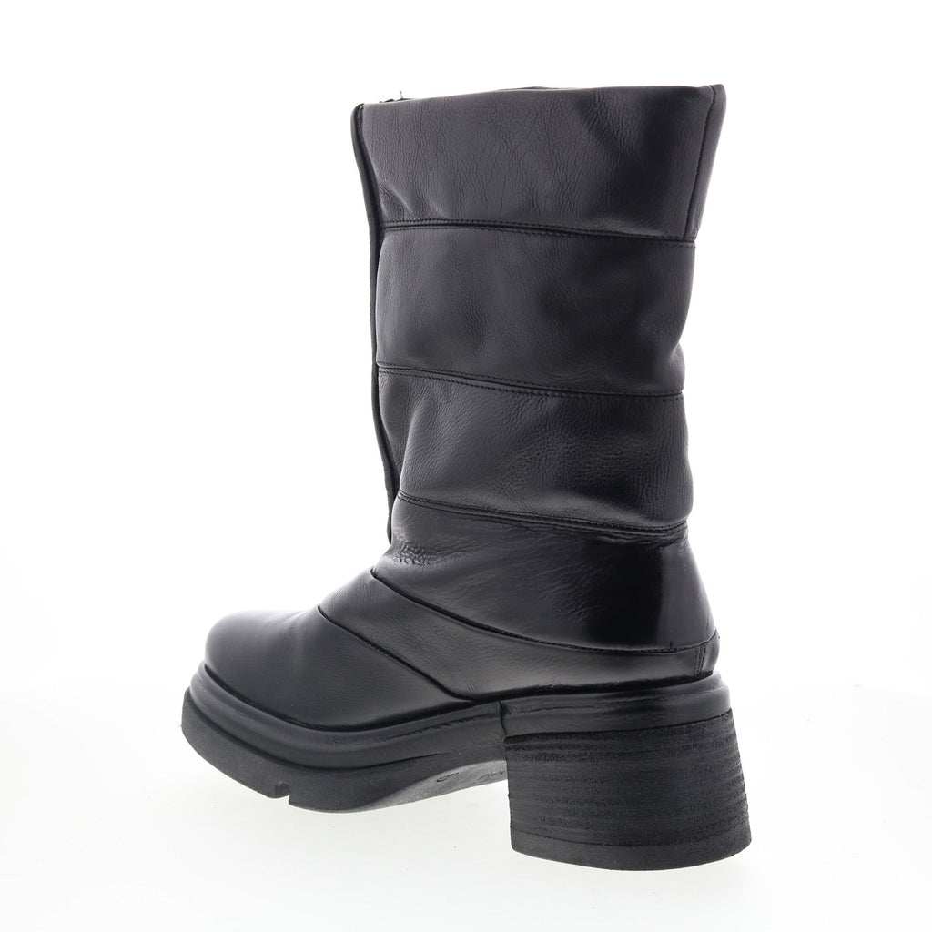 Edwin Womens Black Leather Zipper Casual Dress Boots