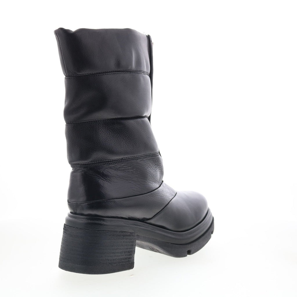 Edwin Womens Black Leather Zipper Casual Dress Boots
