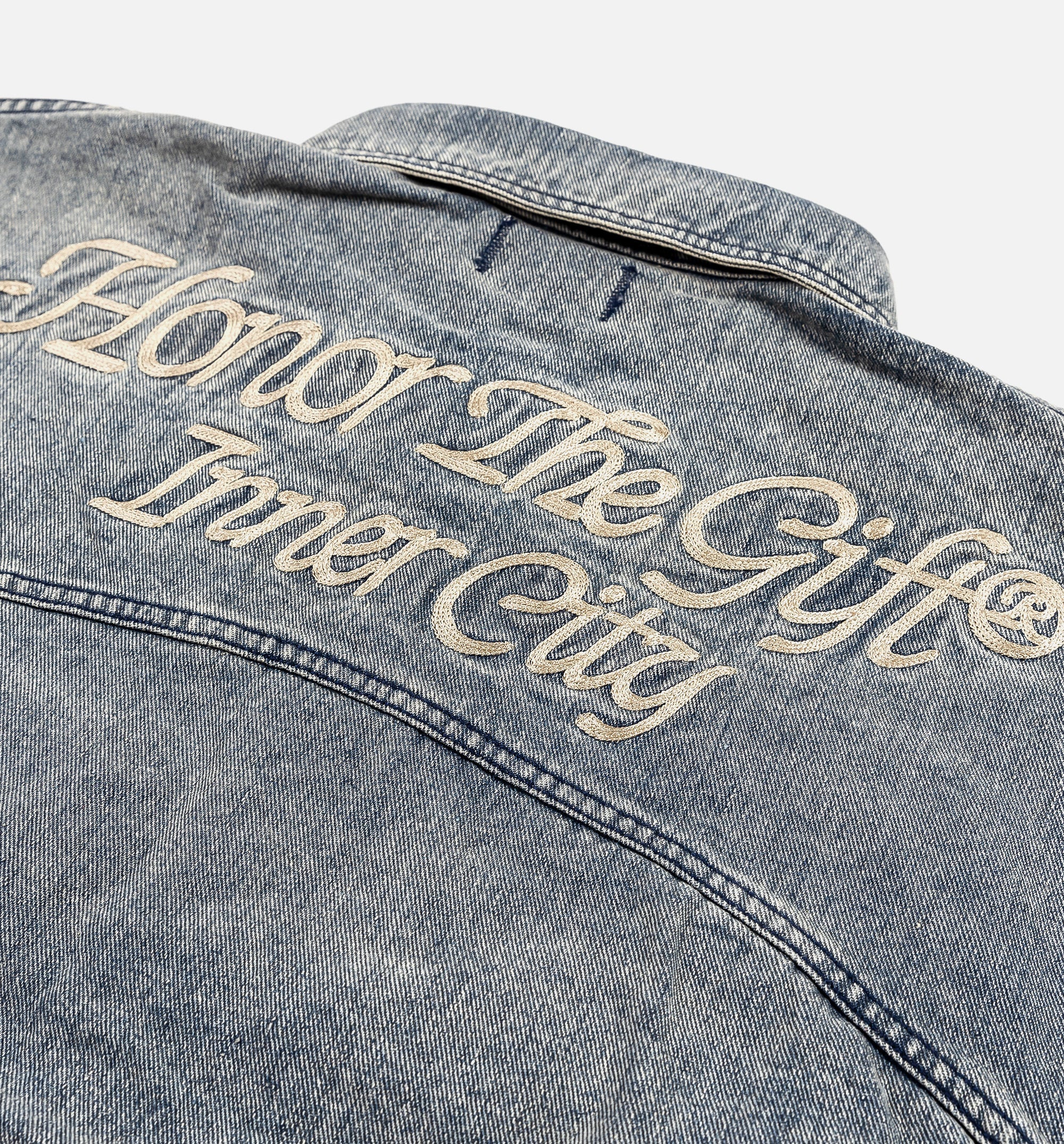 HTG Work Mens Long Sleeve Shirt Denim