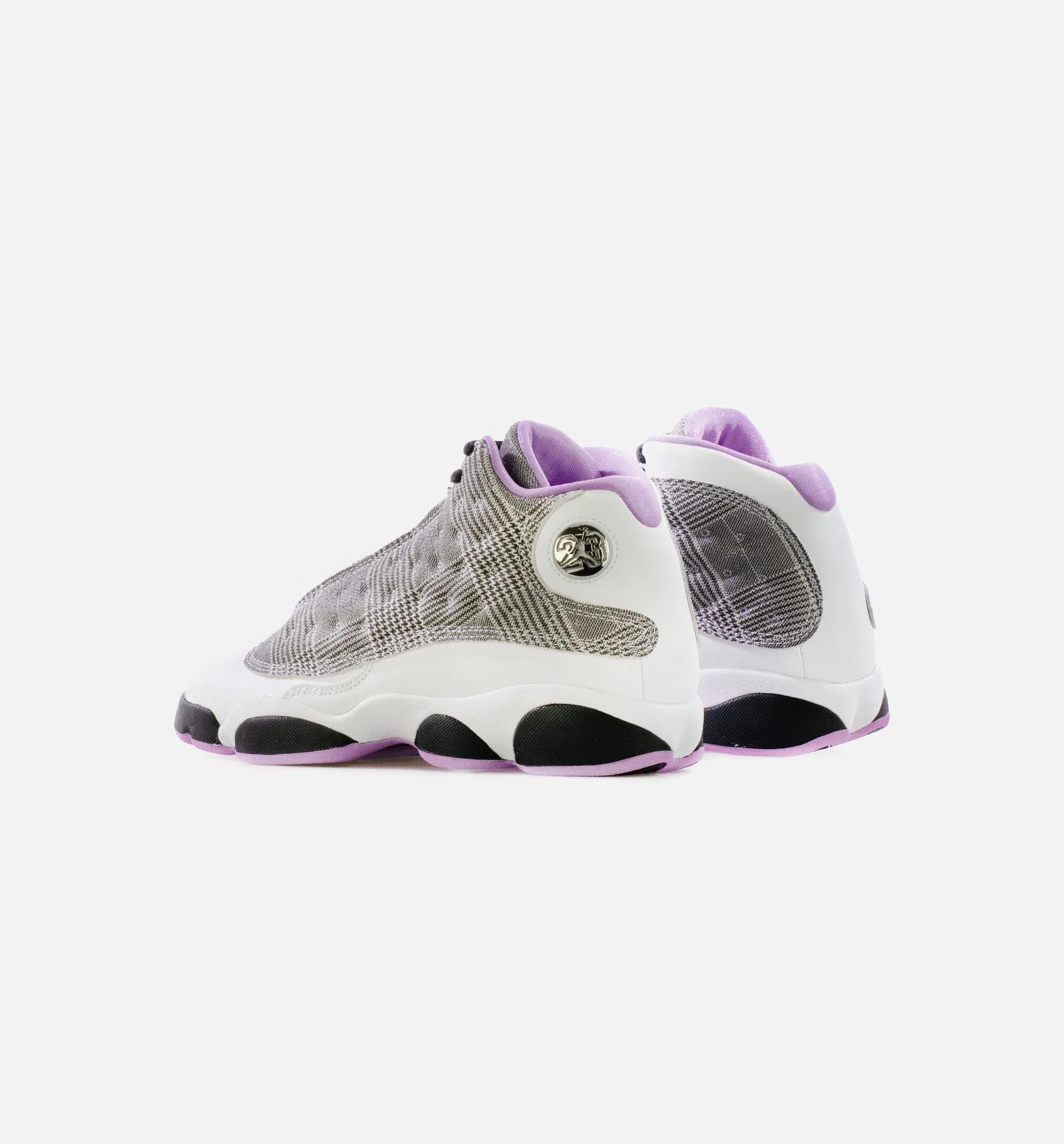 Air Jordan 13 Houndstooth Grade School Lifestyle Shoe White Black Lilac Metallic Silver Free Shipping