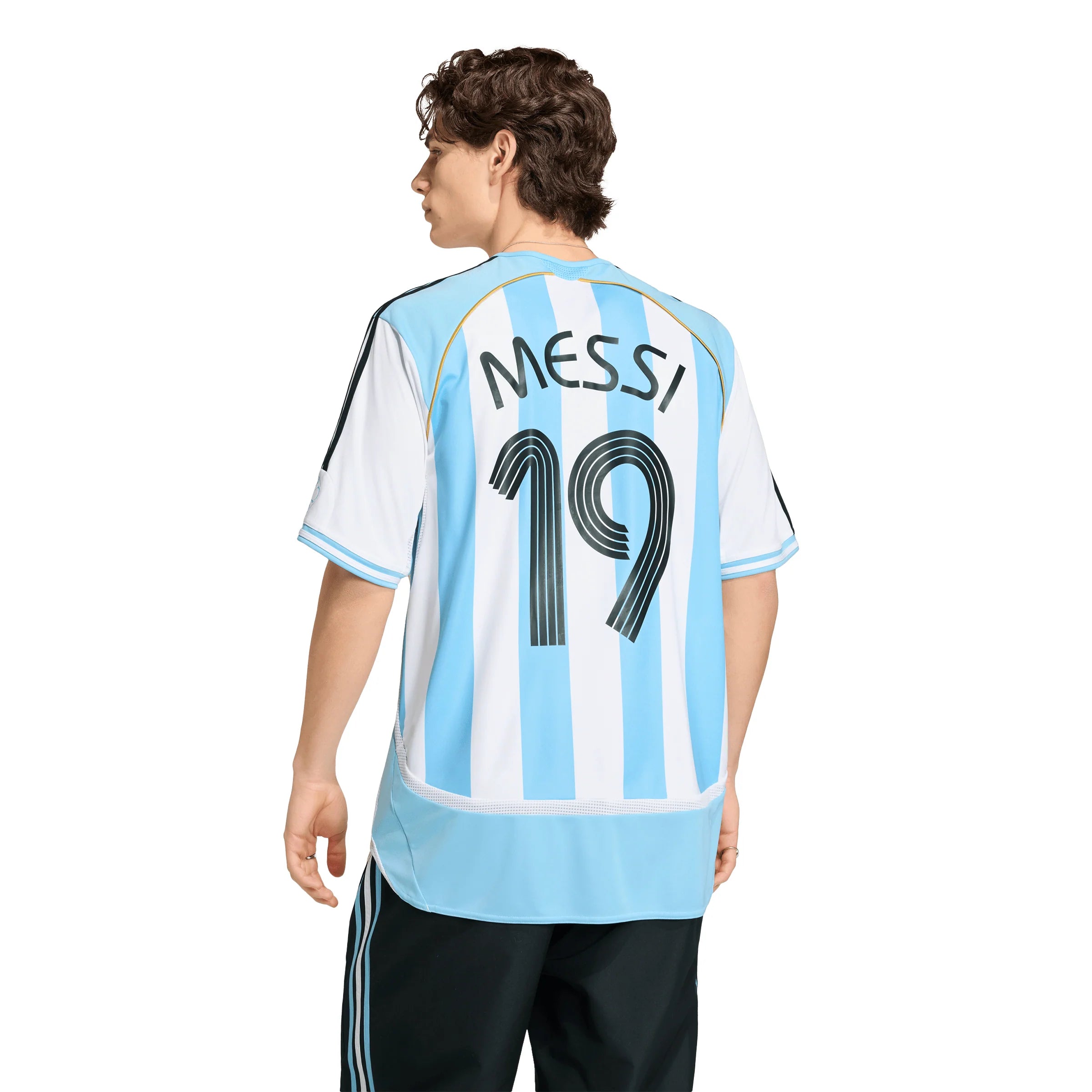 adidas Argentina Home Messi Mens Soccer Jersey 2006 White Sky Blue
