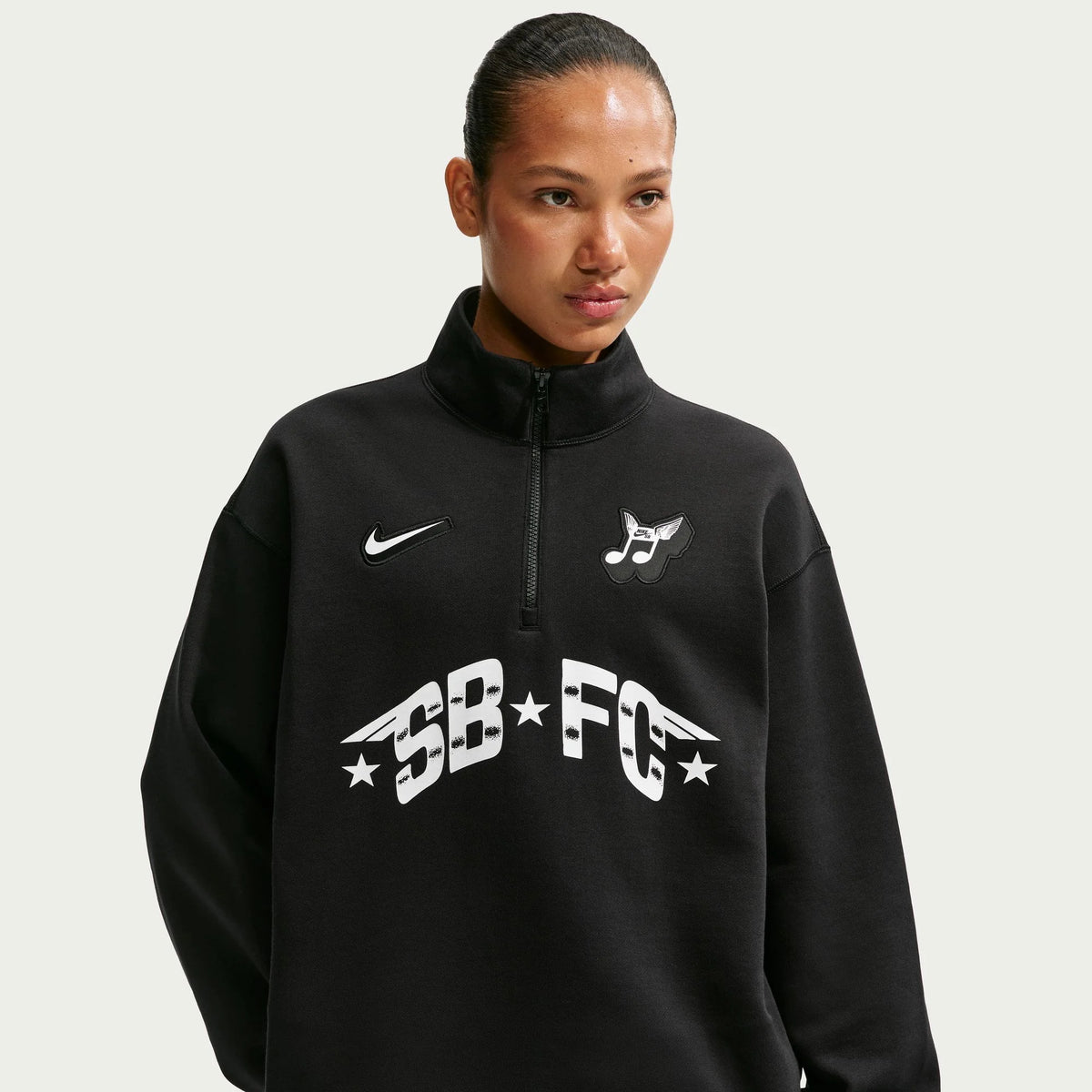 Nike SB Club 58 Skate 1 2 Zip Fleece Crew Neck Sweatshirt Black