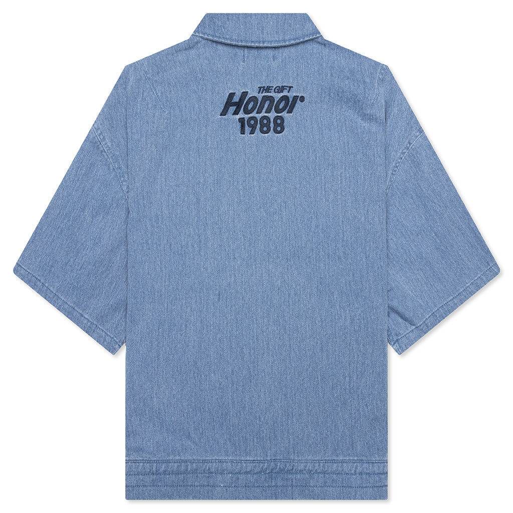 Twill Full Zip Shirt Blue