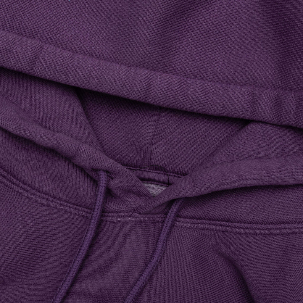 Embroidered Relaxed Hoodie Purple