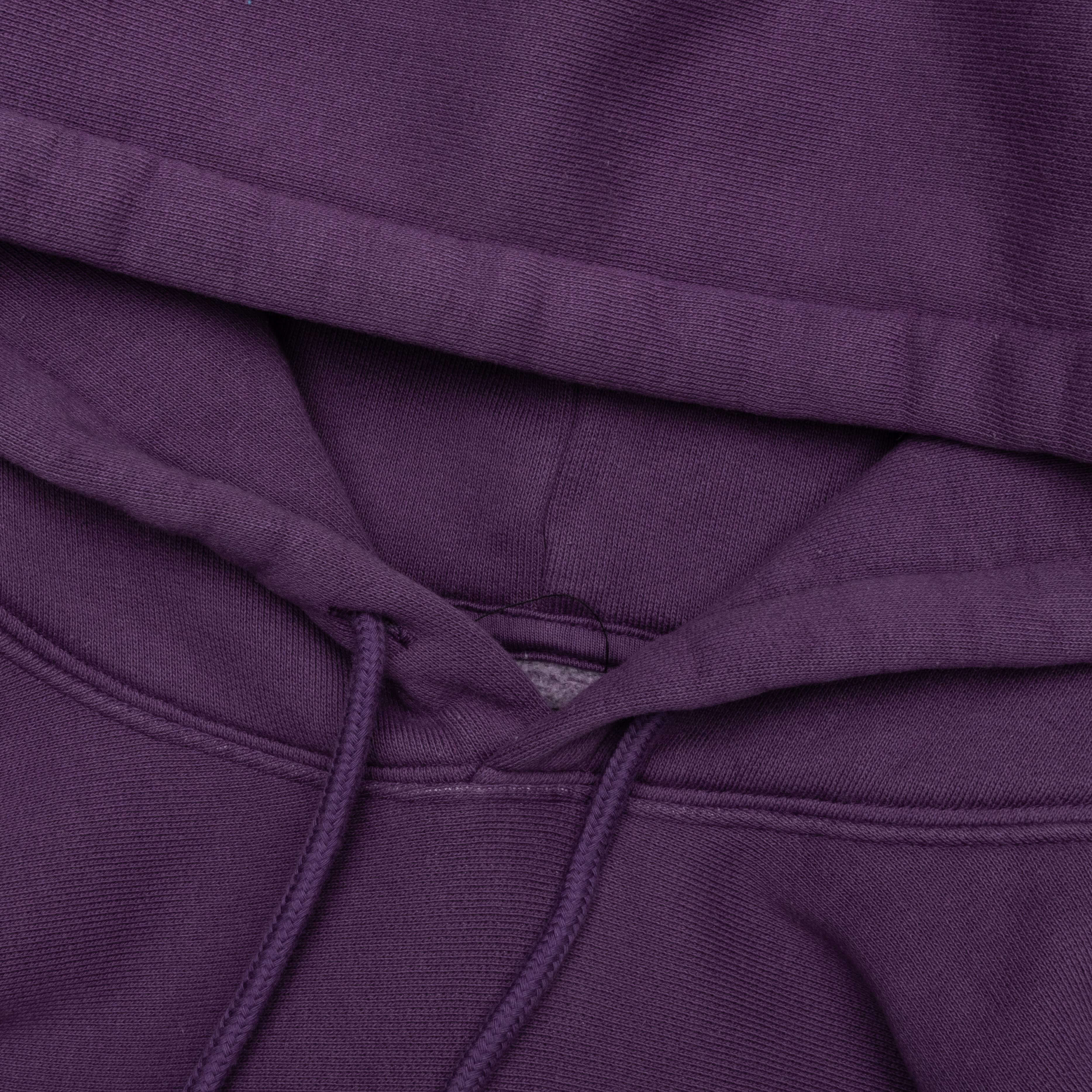 Embroidered Relaxed Hoodie Purple