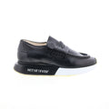 Elian Womens Black Leather Slip On Lifestyle Sneakers Shoes