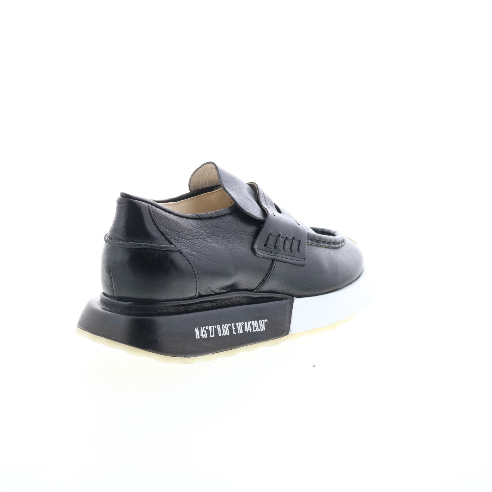 Elian Womens Black Leather Slip On Lifestyle Sneakers Shoes