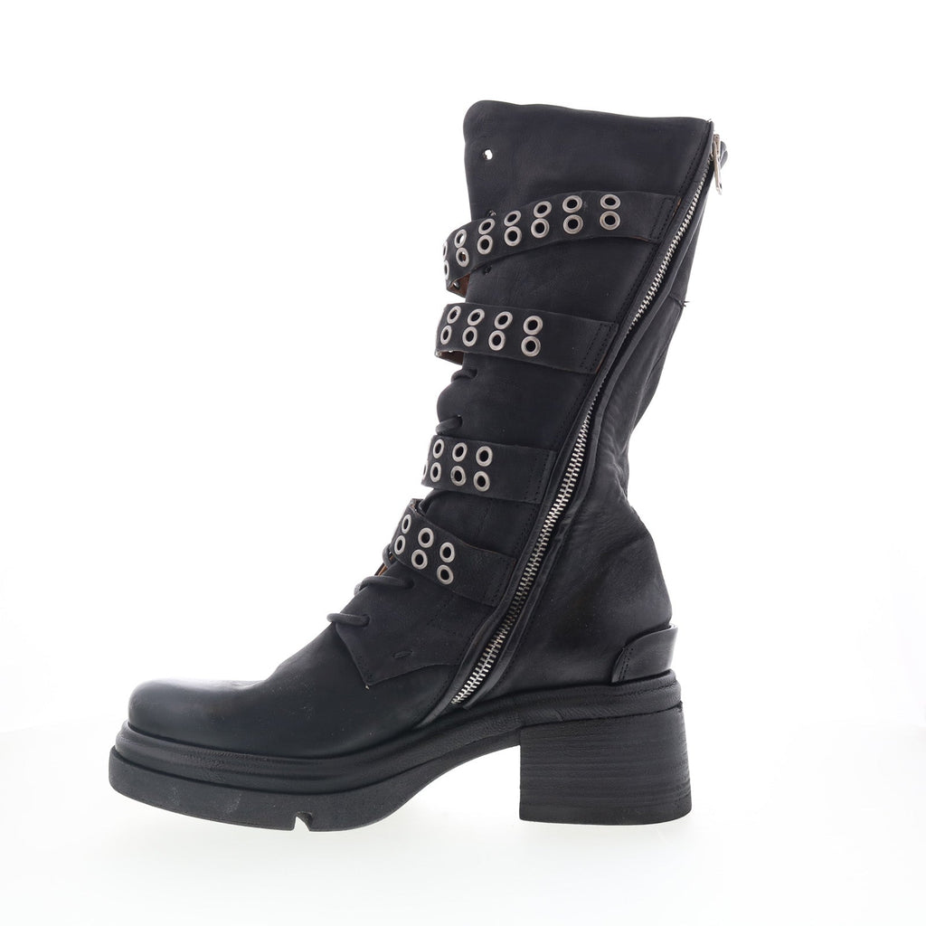 Ellington Womens Black Leather Zipper Casual Dress Boots