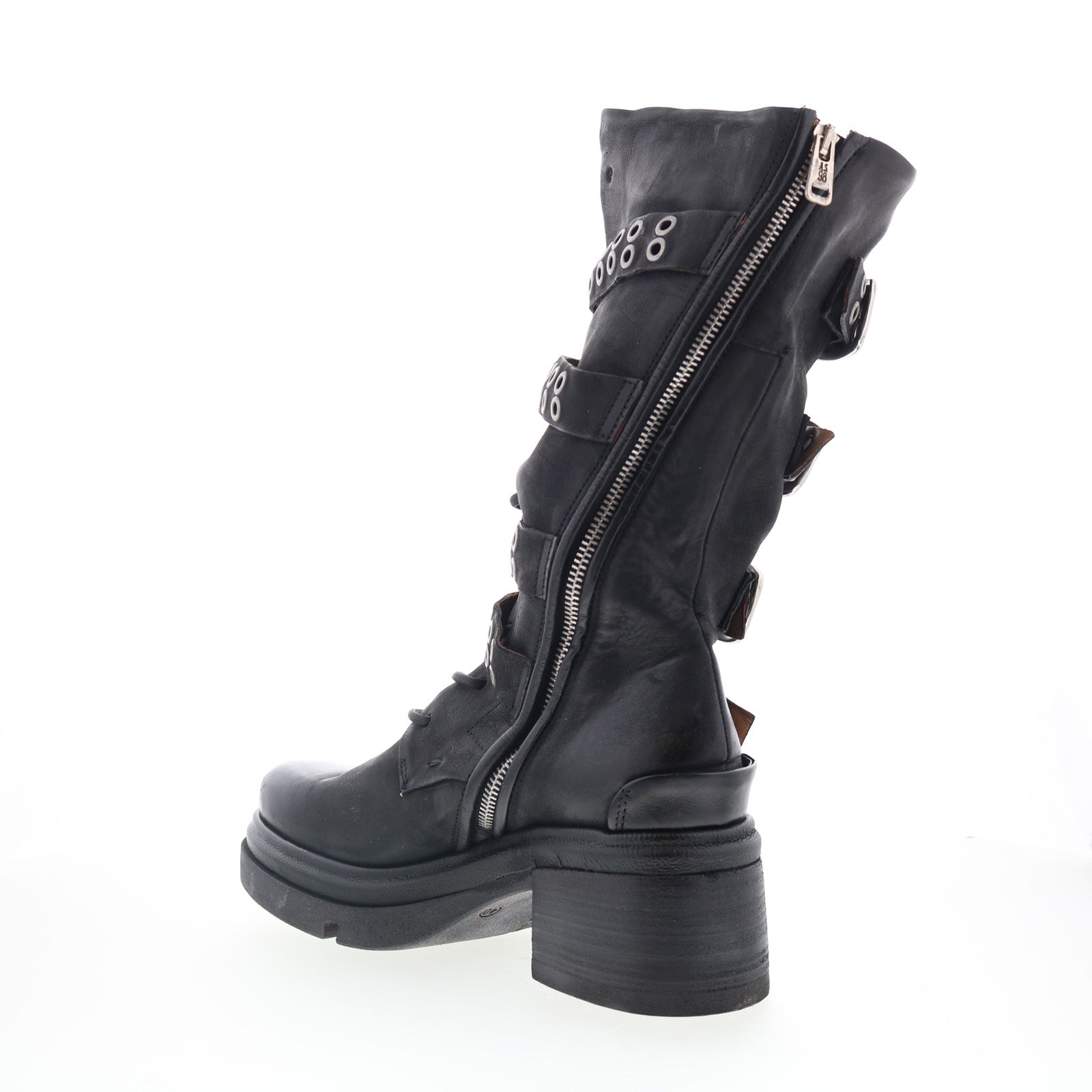 Ellington Womens Black Leather Zipper Casual Dress Boots
