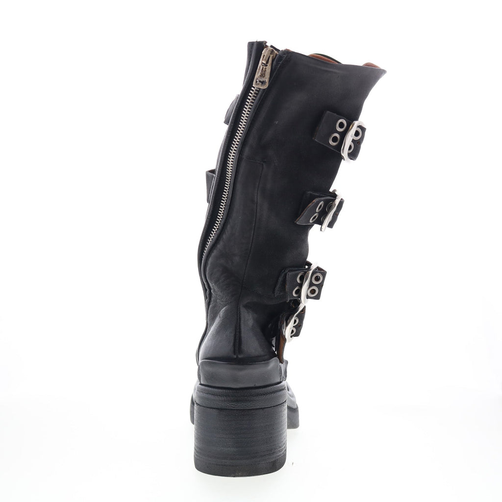 Ellington Womens Black Leather Zipper Casual Dress Boots