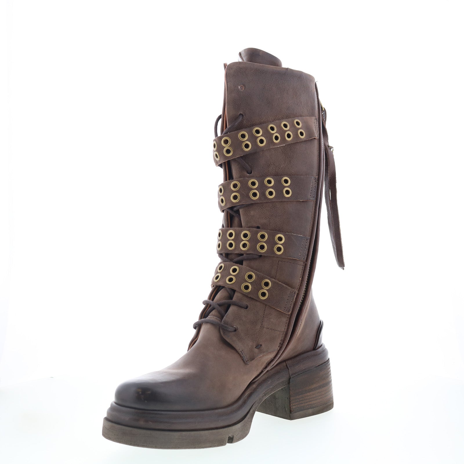 Ellington Womens Brown Leather Zipper Casual Dress Boots