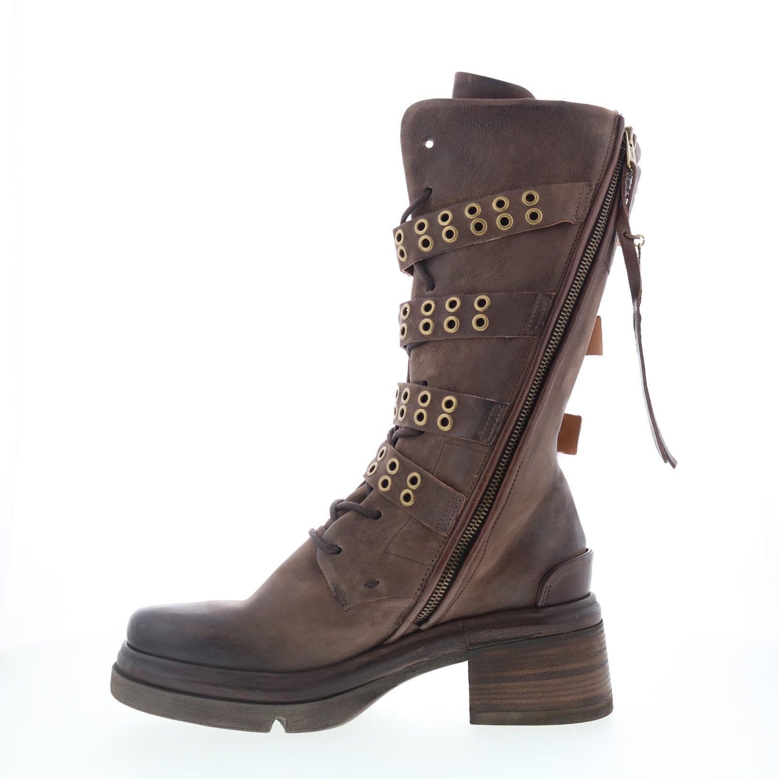 Ellington Womens Brown Leather Zipper Casual Dress Boots