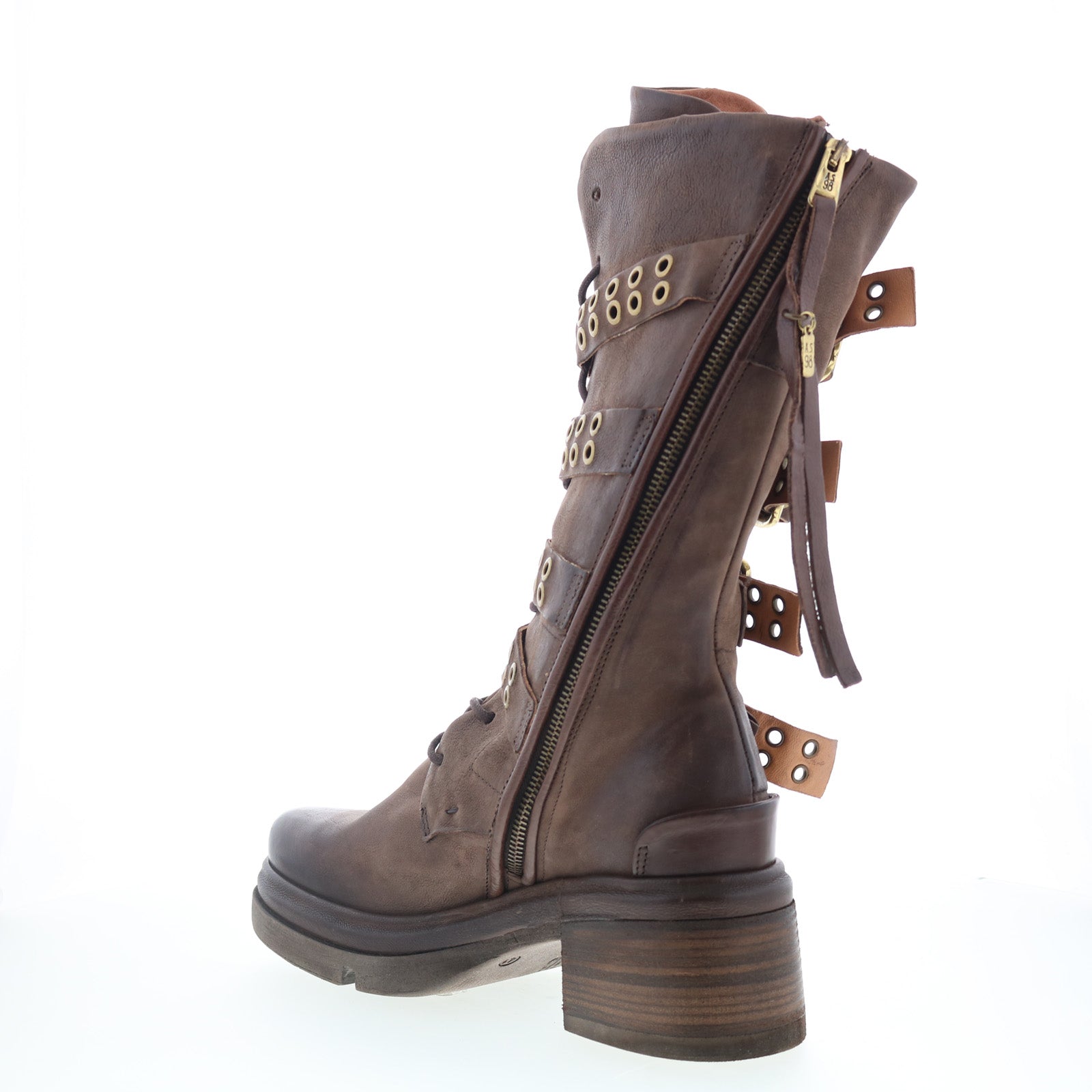 Ellington Womens Brown Leather Zipper Casual Dress Boots
