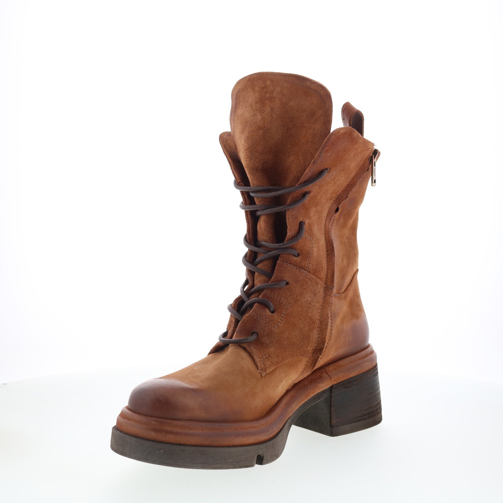 Elvin Womens Brown Suede Lace Up Casual Dress Boots